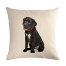 Axyaa Pug Pet Dog Pattern Cotton Linen Throw Pillow Cover for Home Decor