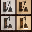 Axyaa Industrial Pulley Wall Lamp - Retro Style Adjustable Iron Sconce for Bar, Bedroom