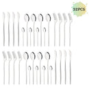 Axyaa Stainless Steel Cutlery Set - 32 Piece Western Flatware Silverware Kit