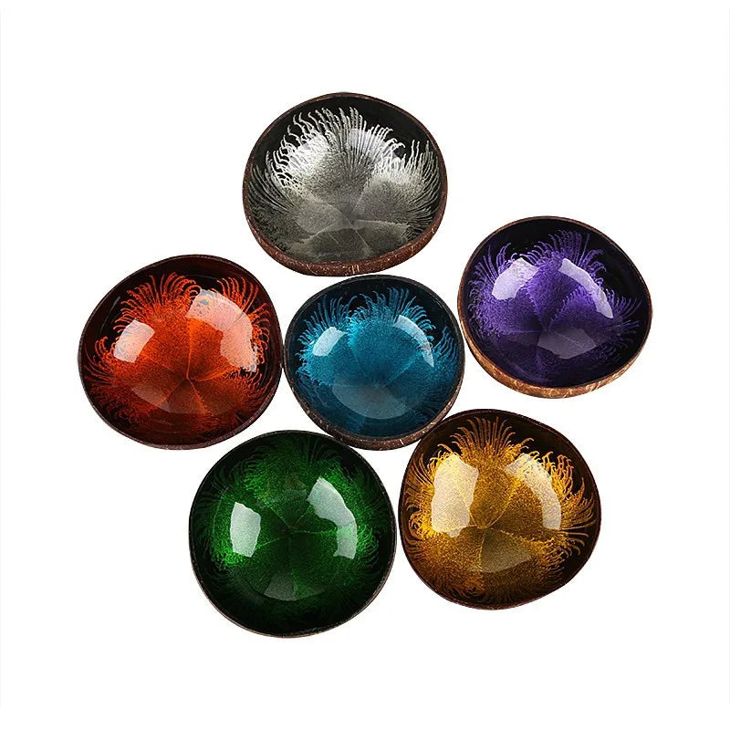 Axya Geometric Coconut Bowl Set of 5 Colors