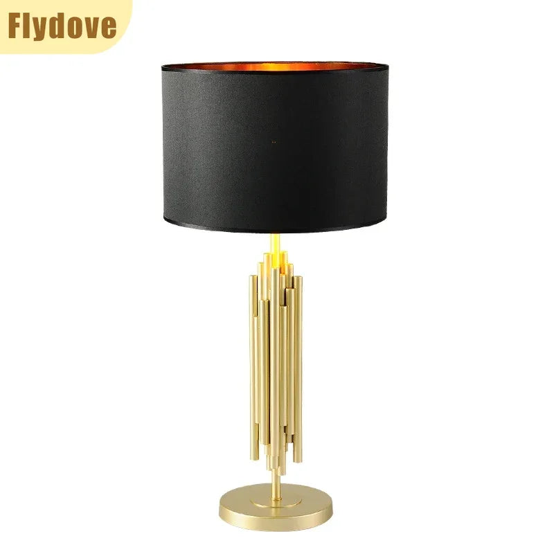 Axyaa Nordic Light Luxury LED Desk Lamp Black Lampshade Home Decor Lighting