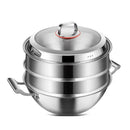 Axya Deepening Stainless Steel Stewed Pot with Double Ear, Gas Steamer, Non-Stick Pan