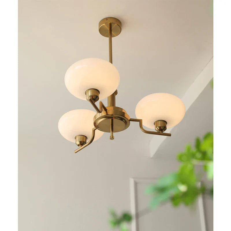 Axyaa Retro Glass Chandelier Warm Light American Style Hall Light