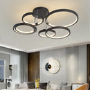 Axyaa Black/Gold Modern LED Chandelier - Dimmable Ceiling Lights for Home Décor