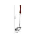 Axyaa Wooden Handle Skimmer Ladle Stainless Steel Tablespoons