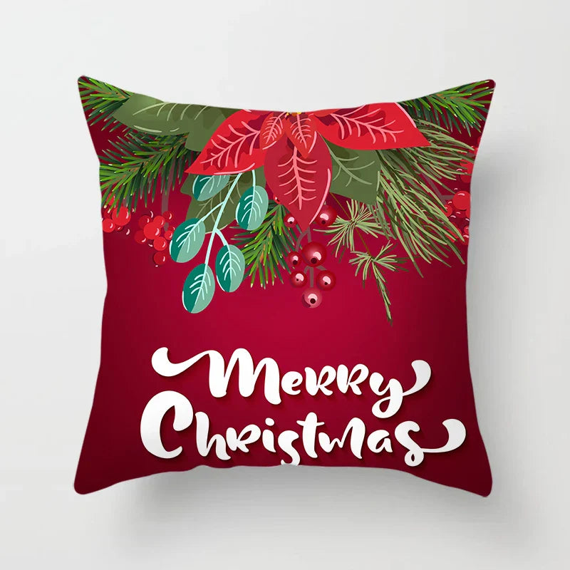 Axyaa Merry Christmas Green Pillowcase Sofa Decoration Cover