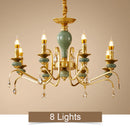 Axyaa Mediterranean Ceramic Crystal Chandelier - Elegant Lighting Fixture