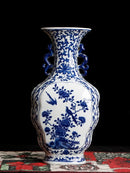 Axyaa Blue & White Porcelain Vase Decoration for Living Room, Bogu Rack, Wine Cabinet
