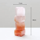 Axyaa Sunset Red Geometric Glass Vase Stack Stones Terrarium
