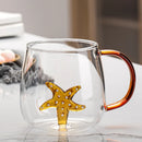 Axyaa Glass Handle Cartoon Animal Mug - High Borosilicate Juice Cup