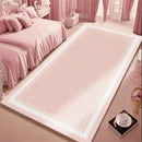 Axyaa Fluffy Pink Carpet: Soft, Minimalist Style Rug for Girl Bedroom, Living Room