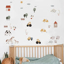 Axyaa Boho Cow Farm Animal Vinyl Wall Sticker for Kids Nursery Bedroom Decor