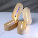 Wooden LED Display Lamp Base for Crystal Resin Art - Axyaa Table Lamp Stand