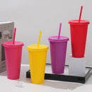 Axyaa 710ml Macaron Plastic Straw Cup - Large Capacity, Reusable, Ideal for Parties & Coffee
