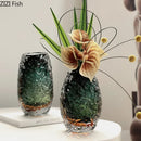Axyaa Glass Vase Decorative Desktop Art Flower Hydroponic Crafts Ornament