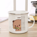Milk Mocha Bear Enamel Cup - Axyaa Cute Animal Couple Gift