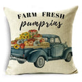Axyaa Grey Pumpkin Sunflowers White Throw Pillowcase for Home Decor