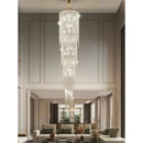 Axyaa Crystal Pendant Light for Duplex Staircase - Elegant Long Light Luxury Design