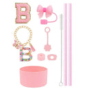 Axyaa 10pcs Tumbler Accessories Set: Straw, Cover, Cap, Boot, Stopper, Keychain, Charm