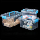 Axyaa Plastic Storage Bins with Lids - Stackable Clear Containers for Craft Organization