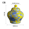 Axyaa Blue & White Porcelain General's Jar Vase Home Decoration