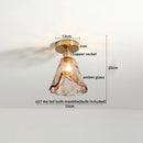 Axyaa Modern Amber Glass LED Ceiling Lights with Copper Socket for Home Decoration