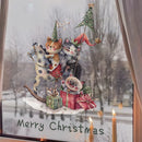 Axyaa Christmas Cat Window Clings, Double-Sided Static Stickers, Cute New Year Decor