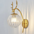 Axyaa Nordic Iron Glass Ball Wall Lamp for Home Decor in Gold