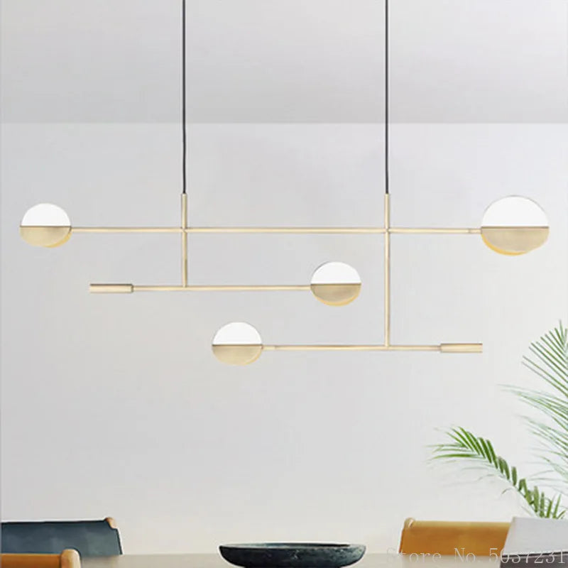 Axyaa Geometric Line Iron Pendant Lamp for Modern Nordic Home Decor