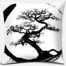 Axyaa Bonsai Zen Stone Pattern Pillowcase Square Decor Home Office Living Room