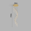 Axyaa Gold Crystal Duplex Chandelier - Rotating, Luxurious Design for Home Staircase
