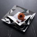 Axyaa Stainless Steel Square Plate for Dim Sum and Barbecue