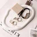 Axya Light Luxury Silver Ceramic Jewelry Tray & Home Decor Piece