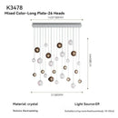 Axyaa Glass Crystal Chandelier for Modern Living Room Dining Room, Bedroom, Villa, and Staircase