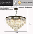 Axyaa Multilayer Crystal Chandelier Modern Luxury Glass Hanging Lamp
