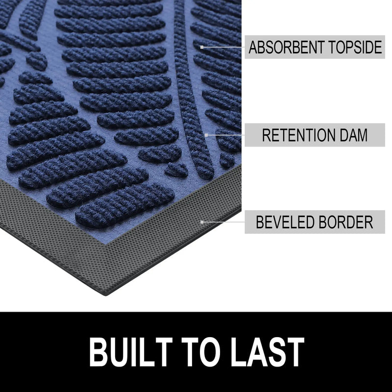 Axyaa Non-Slip Indoor Outdoor Door Mat - Dirt Trapper Washable Entryway Rug