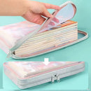 Axyaa Double-layer Mesh Zipper Stationery Organizer: Large Capacity School Office Supplies Bag