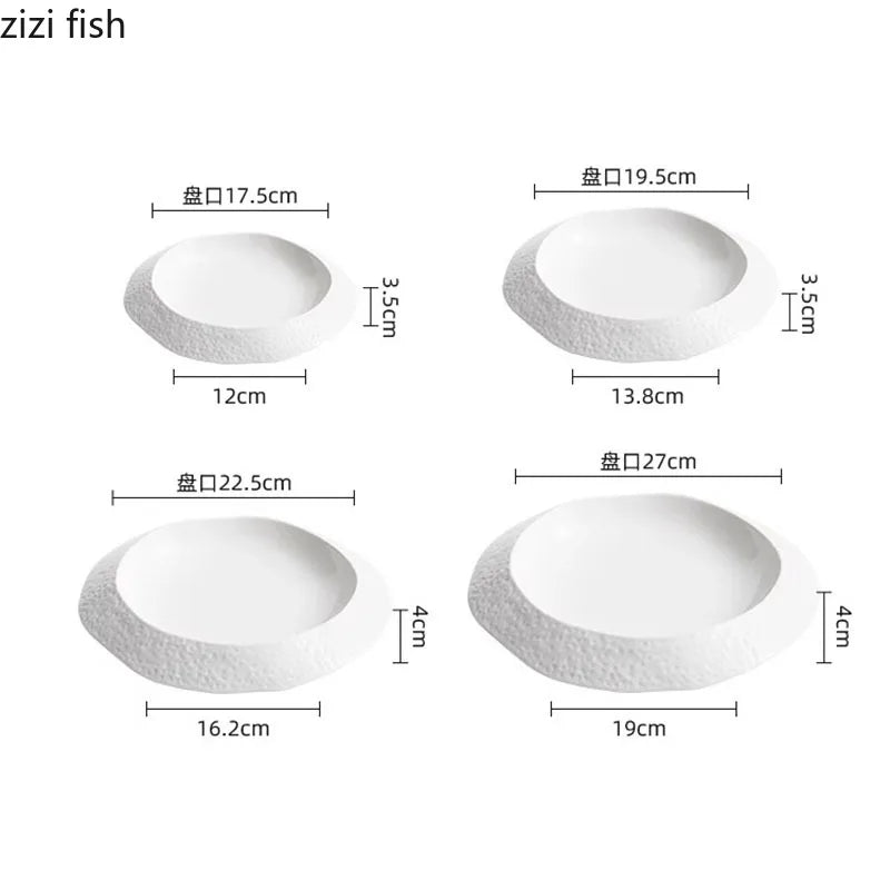 Axya Rock Texture Ceramic Deep Plate for Molecular Food Dining Experience