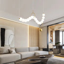 Axyaa White Acrylic Ball Chandelier Lamp for Bedroom Living Room Dining Area