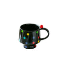 Axyaa Polka Dot Ceramic Coffee Mug - Red Beaded Design
