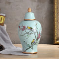 Axyaa Ceramic Floral Vase Set - Antique Porcelain Storage Jars for Rustic Home Decor