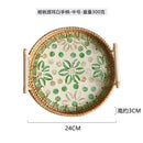 Axyaa Shell Tray: Light Luxury Double-eared Rattan Storage for Decorative Display