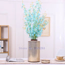 Axyaa Golden Stripe Ceramics Vase with Cover: Modern Home Decor Flower Jar