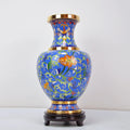 Axyaa Lotus Cloisonne Vase: 10-inch Copper Room Decor with Thick Tire and Intricate Pattern