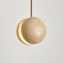 Axyaa Stone Ball LED Pendant Light Yellow Travertine Minimalist Wabi Sabi Hanglamp