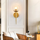Axyaa LED Glass Spherical Wall Lamp: Simple E27 Bedroom Lighting Fixture