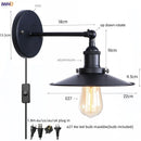 Axyaa Antique Plug In LED Wall Lights Vintage Industrial Lamparas