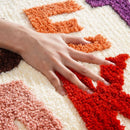 Axyaa Colorful Shaggy Bathroom Mat Rug White Pink Black Non-Slip Luxury Carpet