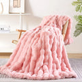 Axyaa Rabbit Fleece Blanket: Soft Solid Color Faux Fur Plush Throw for Home & Travel