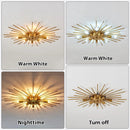 Axyaa Metal Gold LED Ceiling Chandelier for Kitchen, Bedroom, and Corridor